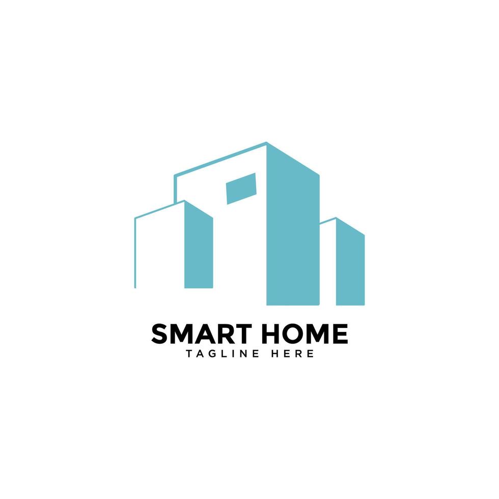 creative smart home logo detailing on clean background vector