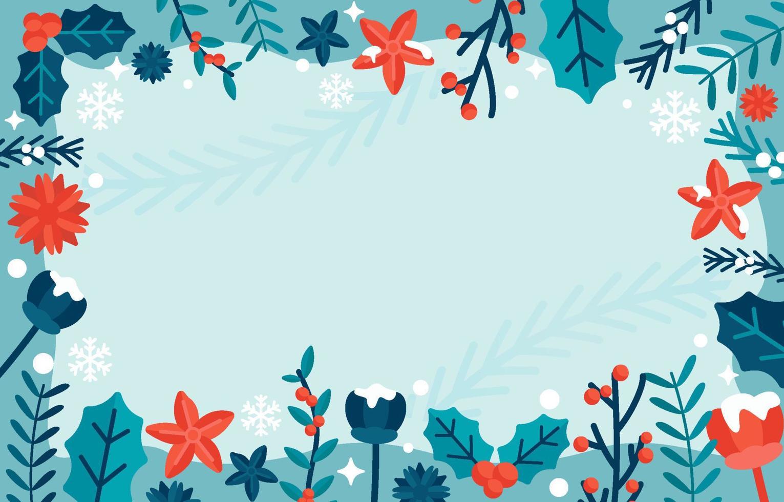 Winter Floral Nature Background vector