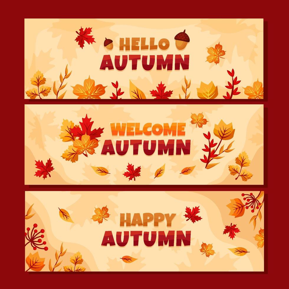 Autumn Floral Banner vector