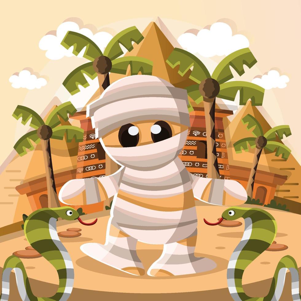 Cute Mummy Character in Egypt vector