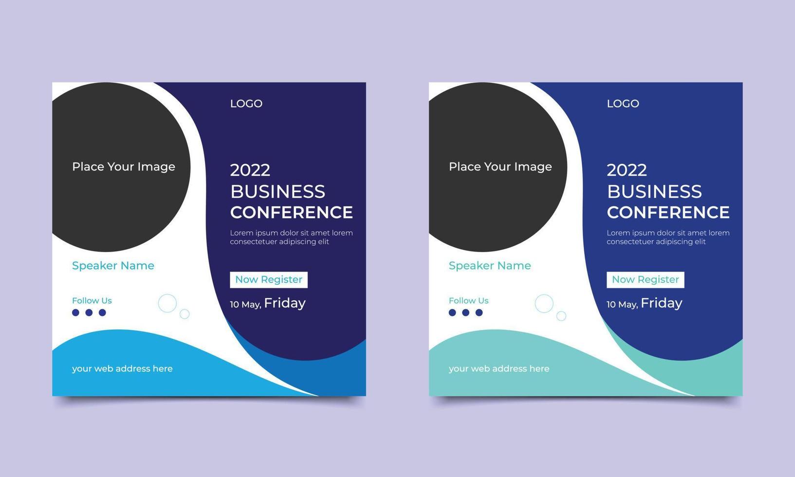 Business conference creative and professional template invitation. Business Conference poster flyer and online courses design layout template in A4 size, vector illustration.