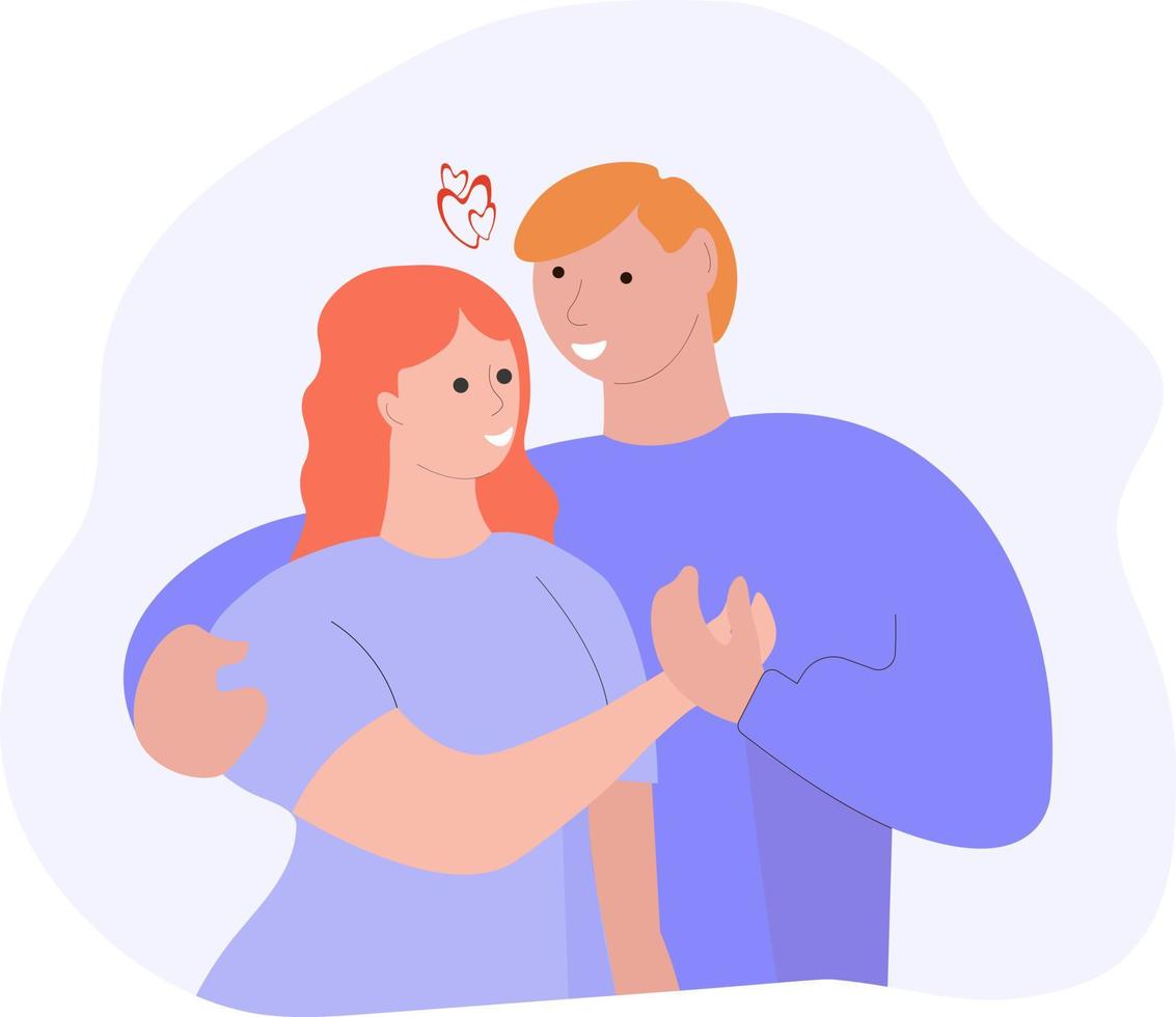 Warm family hugs, hugs of lovers at a meeting, vector illustration