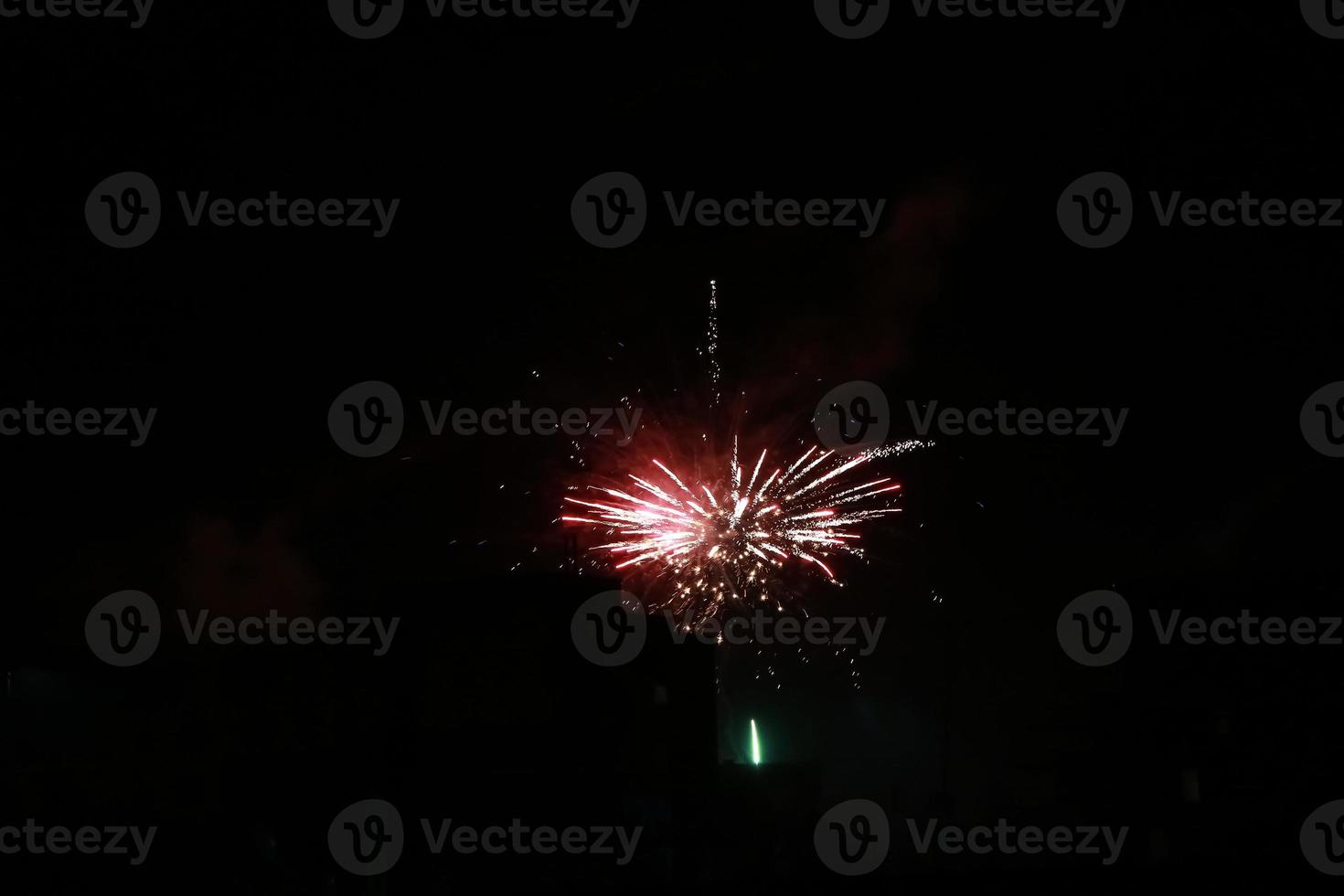 Colorful fireworks on the black sky photo