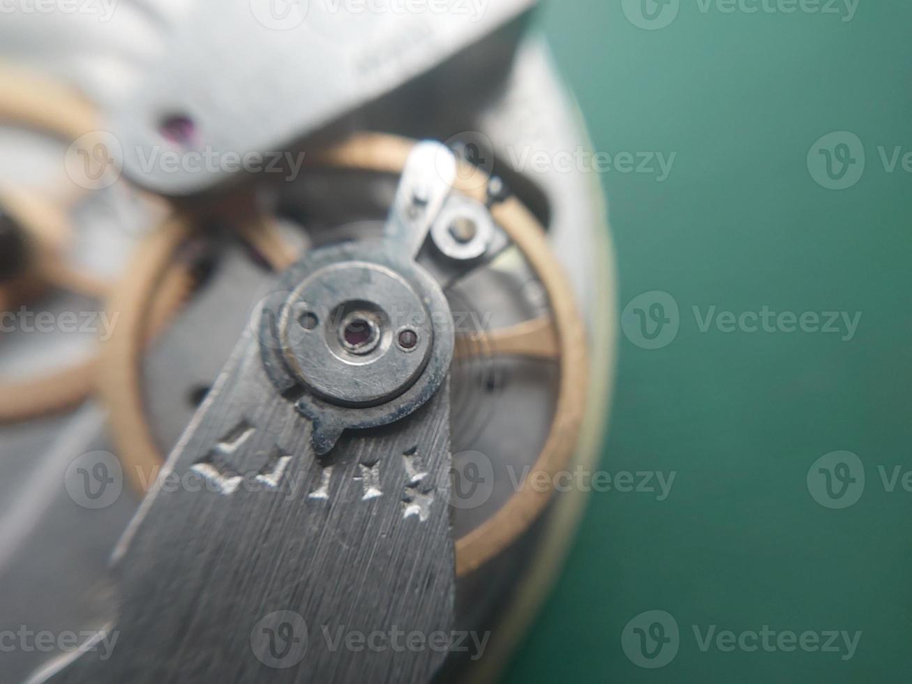 Various mechanical parts of a wristwatch photo