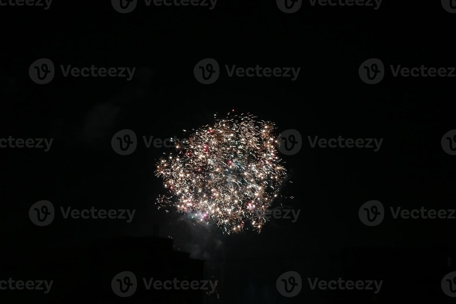 Colorful fireworks on the black sky photo