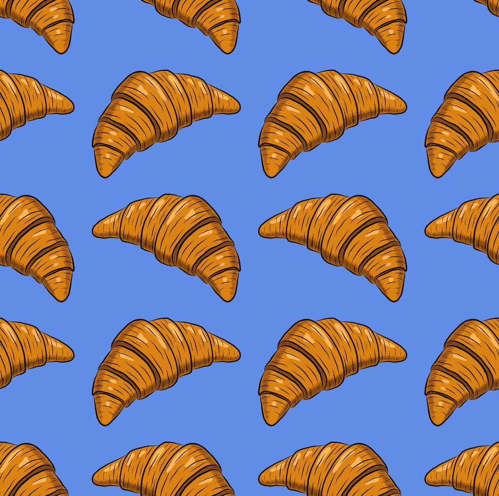 Fondo de vector transparente azul claro con deliciosos croissants frescos