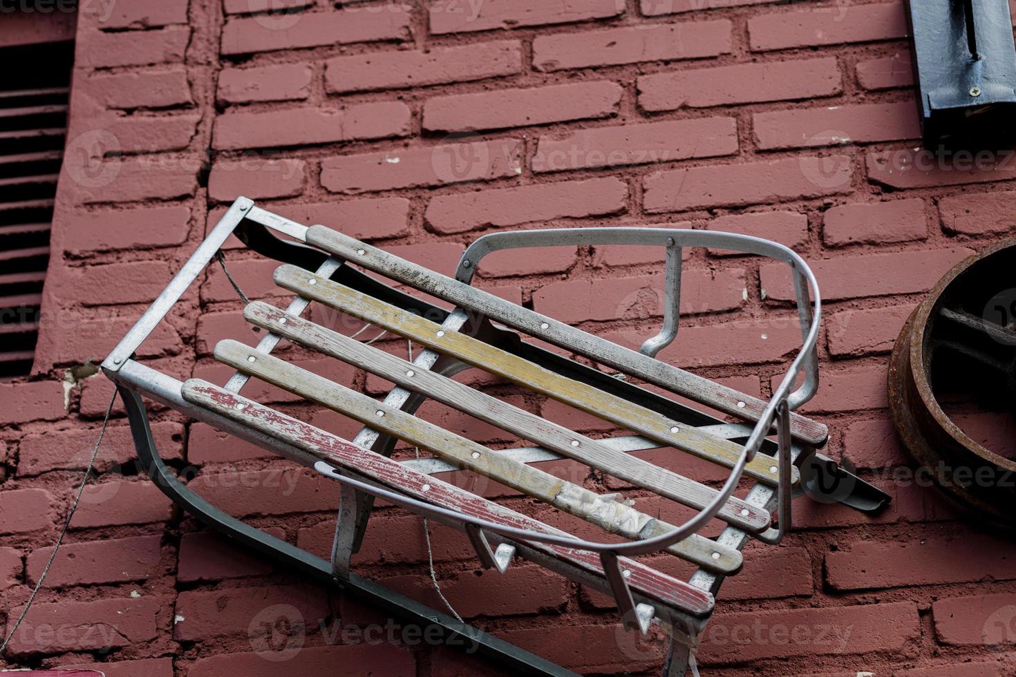 vintage wooden sled. photo