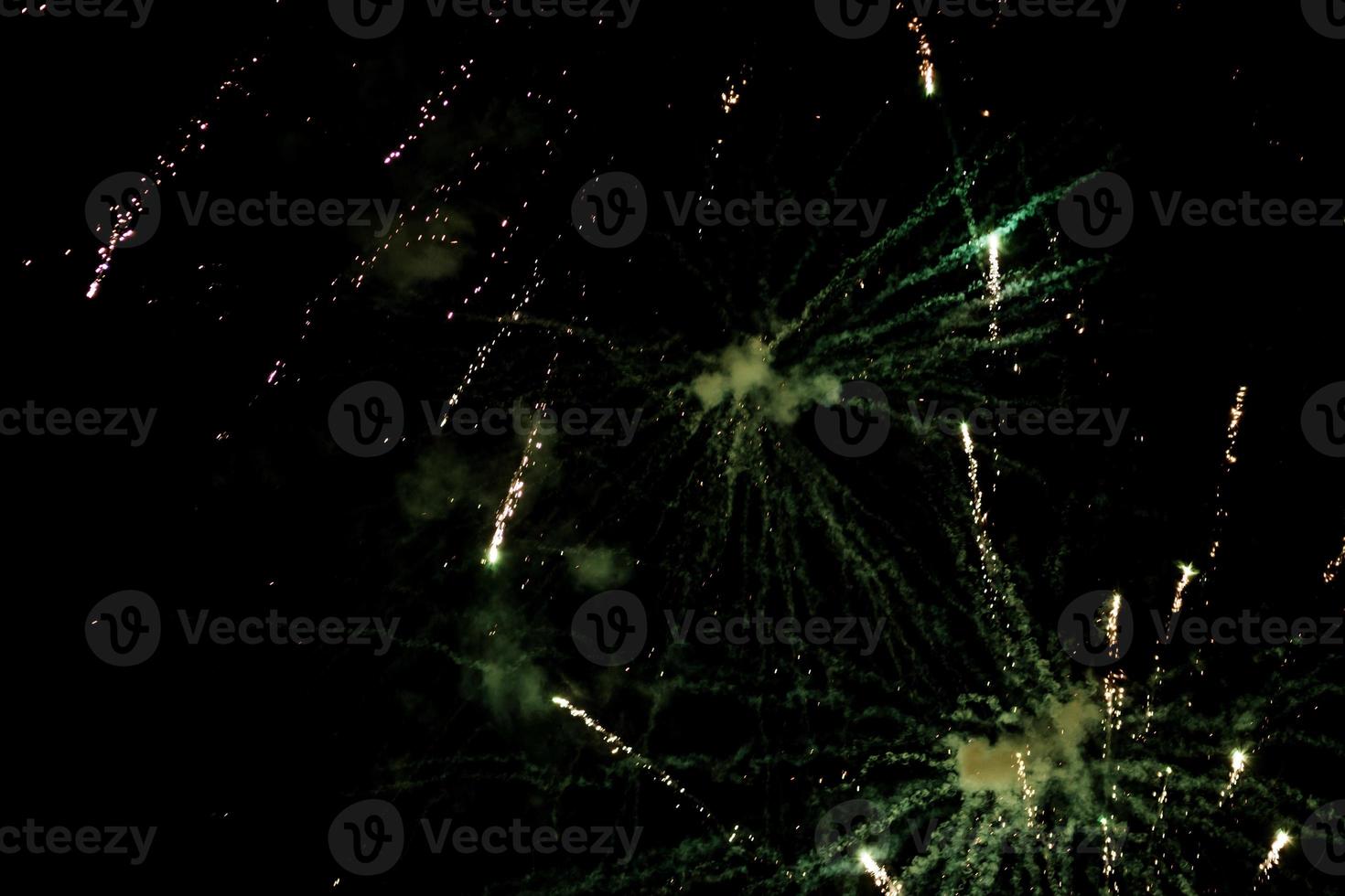 Fireworks pyrotechnics in sky photo