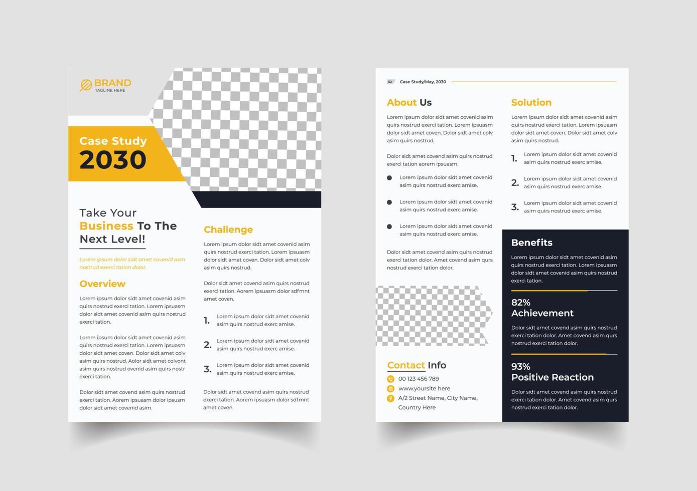 Business case study template design vector