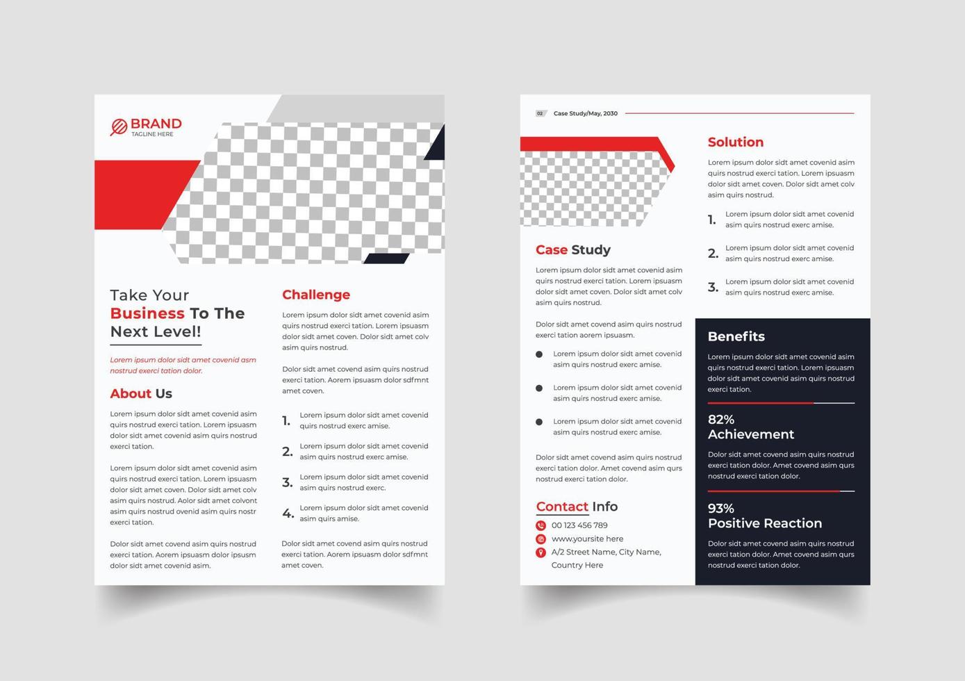 Creative case study template design vector