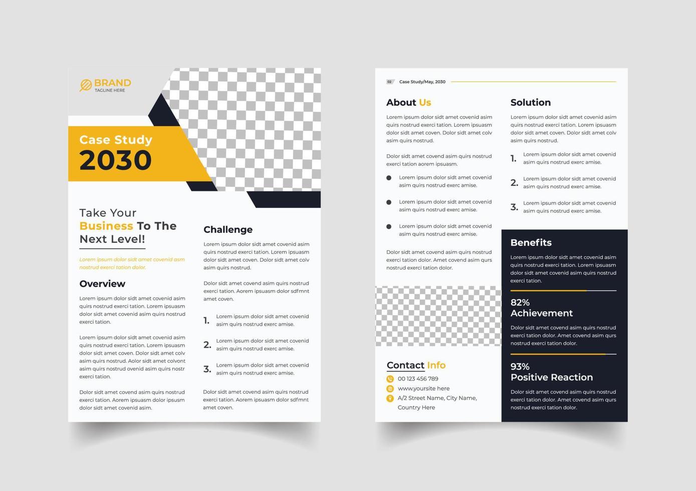 Business case study template design vector