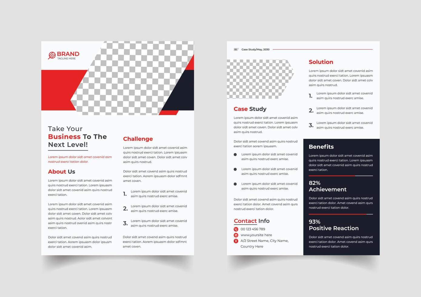 Creative case study template design vector