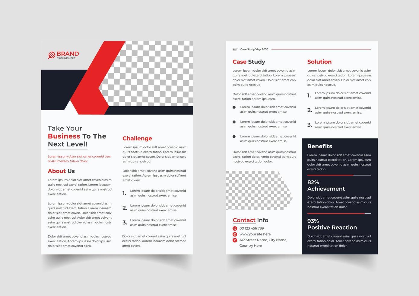 Creative case study template design vector