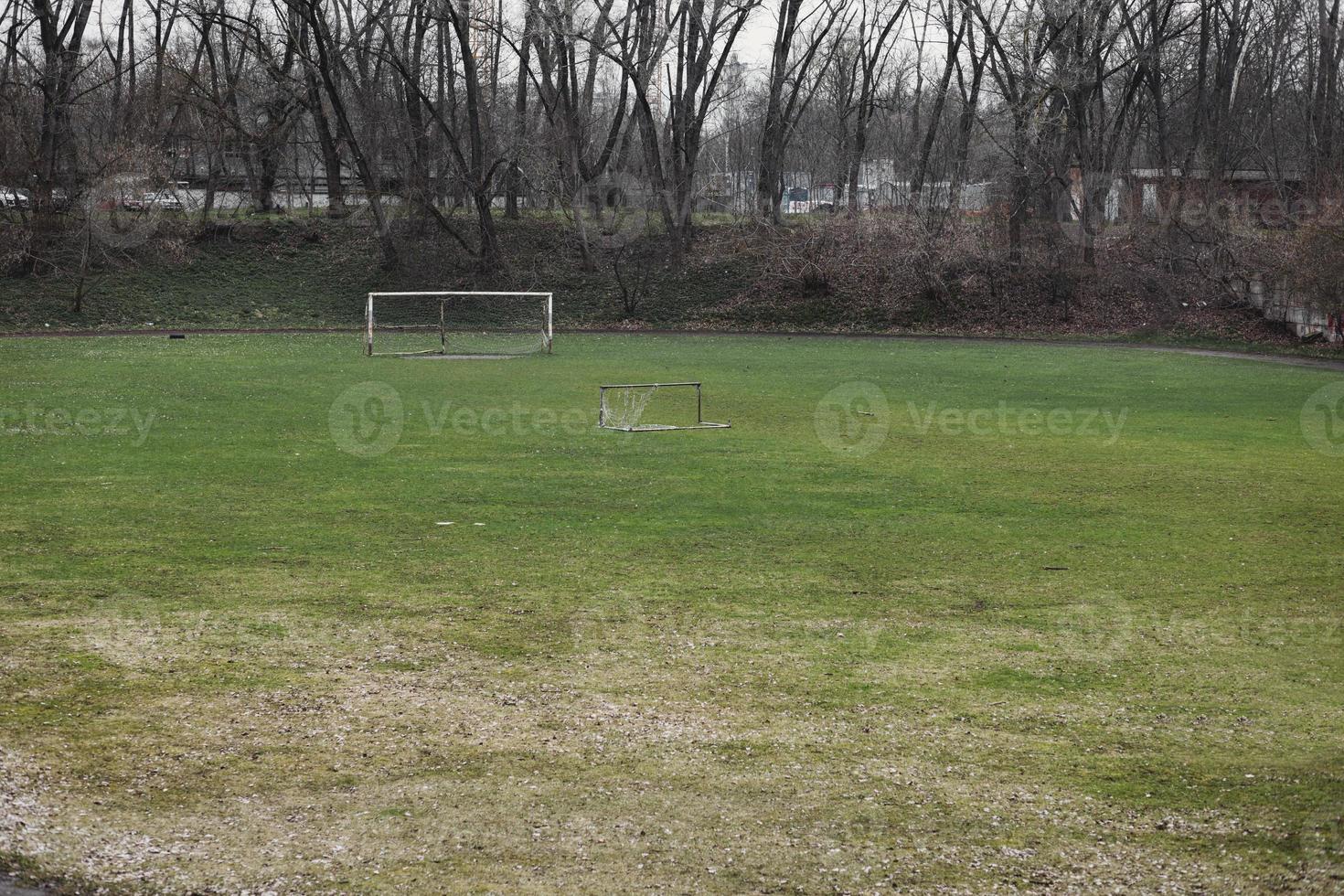 Abandoned football field photo