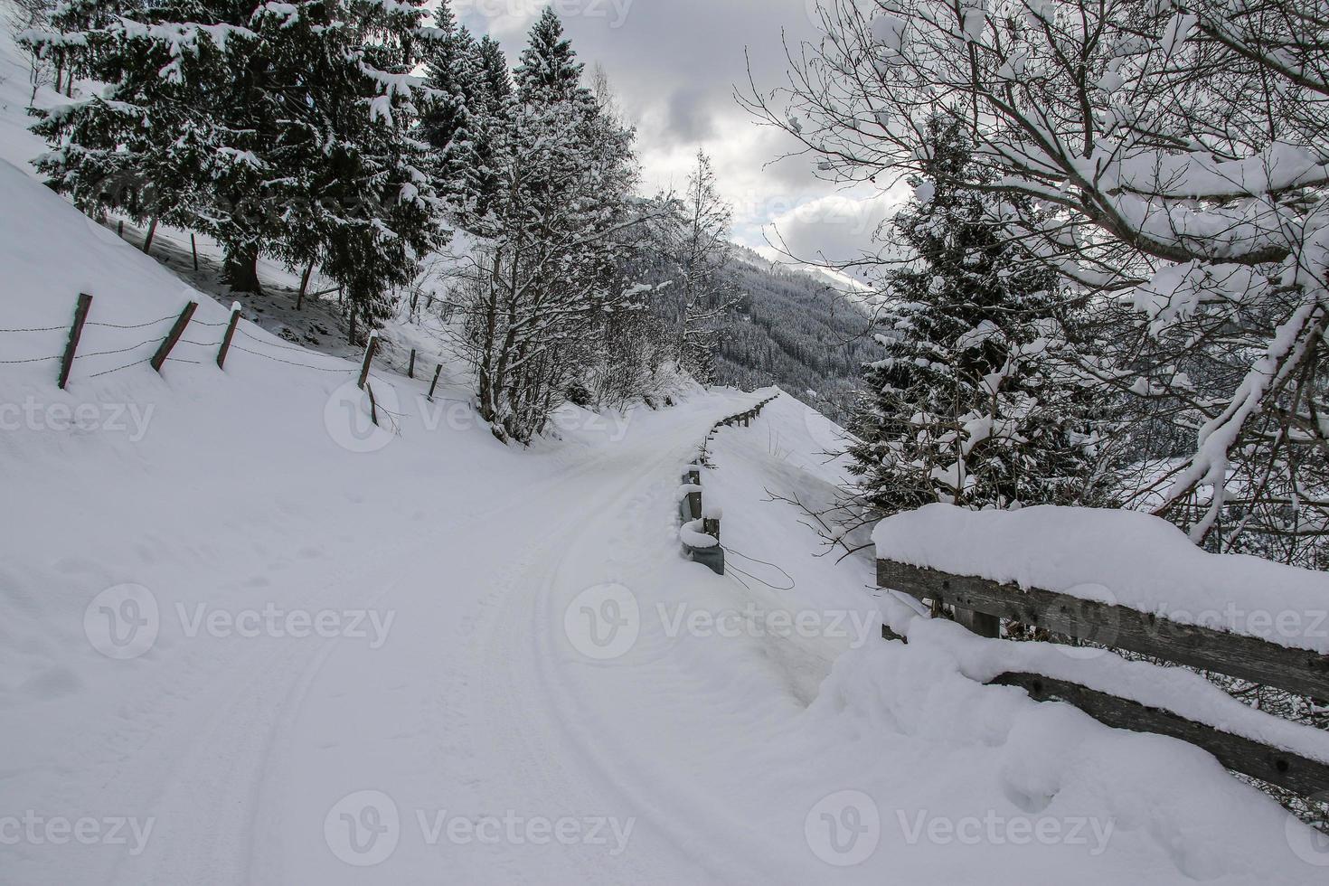 Winter landscape in Austrian Alps photo