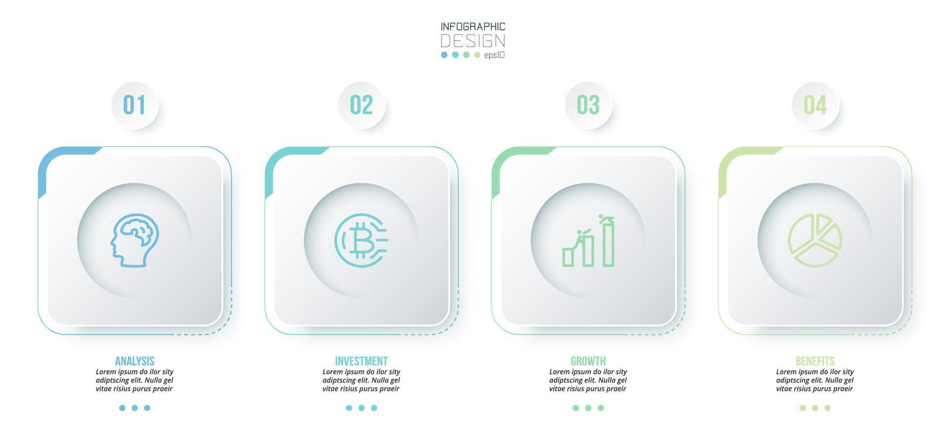Infographic template business concept with step. vector