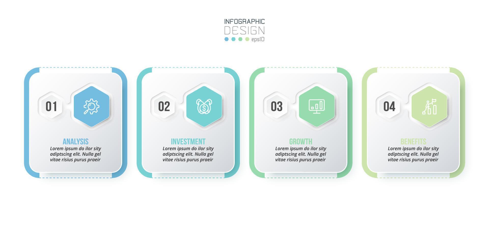 Infographic template business concept with step. vector