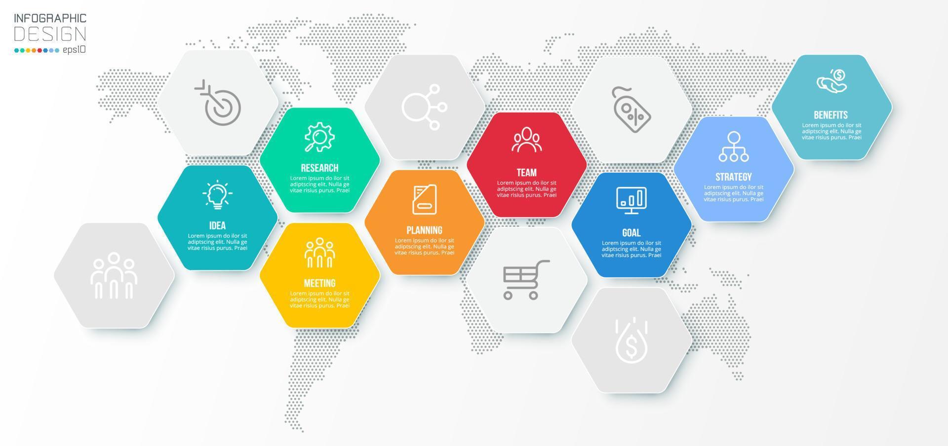 Timeline chart business infographic template. vector