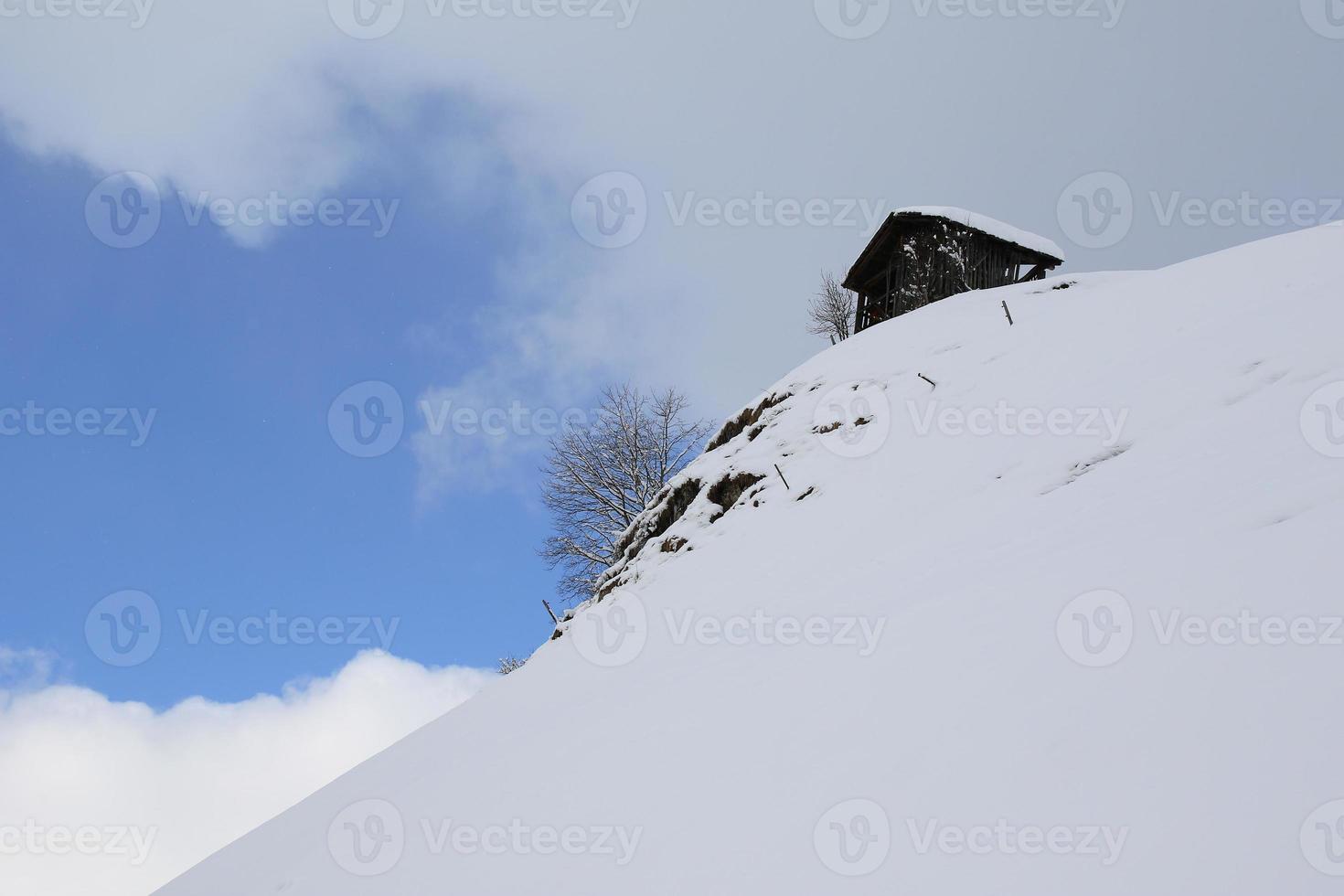 paisaje invernal en los alpes austríacos foto