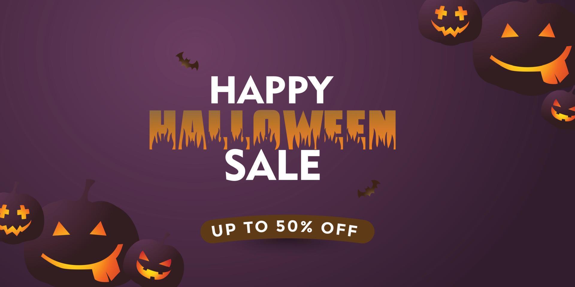 diseño de banner de venta de halloween vector