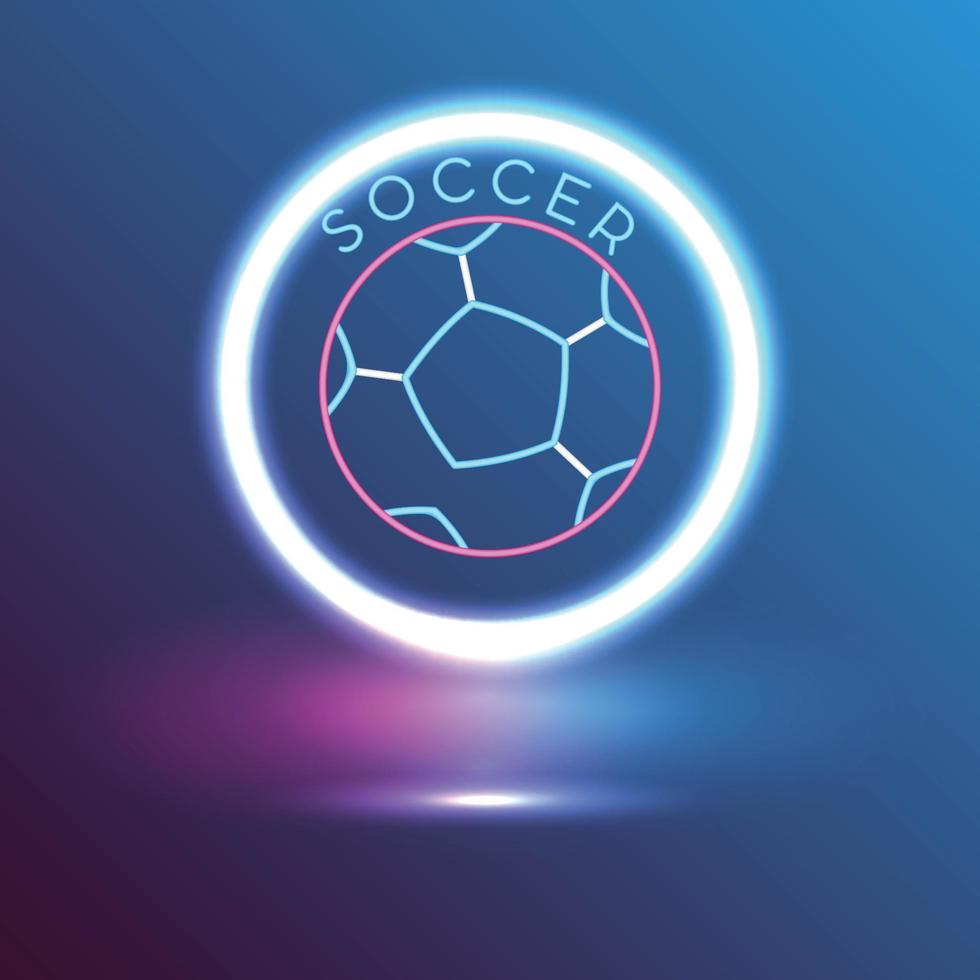 plantilla de feed de redes sociales de balón de fútbol de neón vector