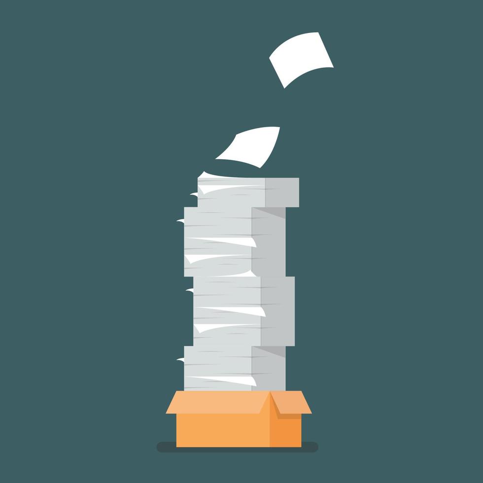 Pile of document papers vector
