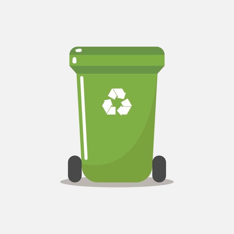 Recycle bin flat style vector