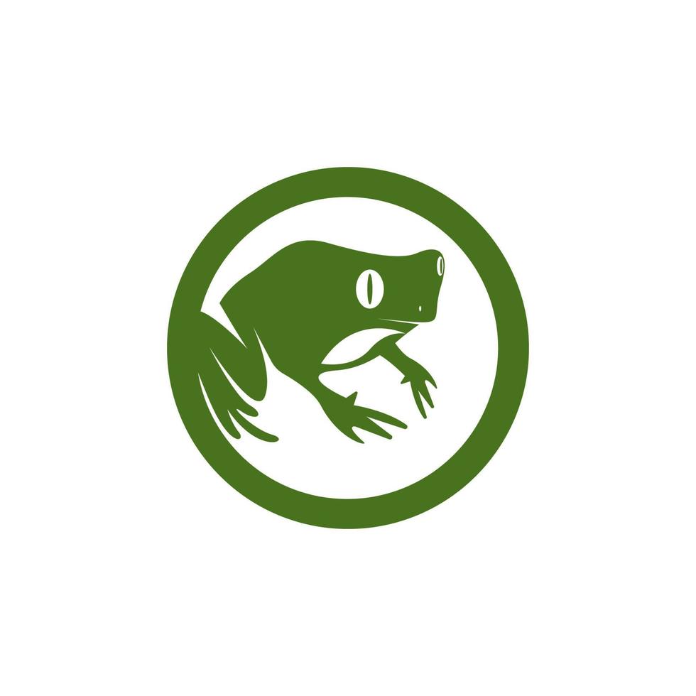 Green frog icon and symbol vector illustration