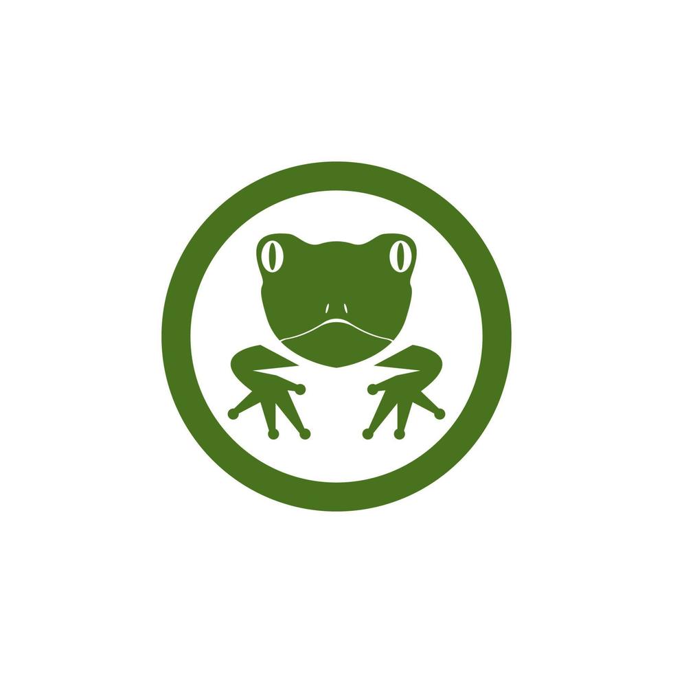 Green frog icon and symbol vector illustration