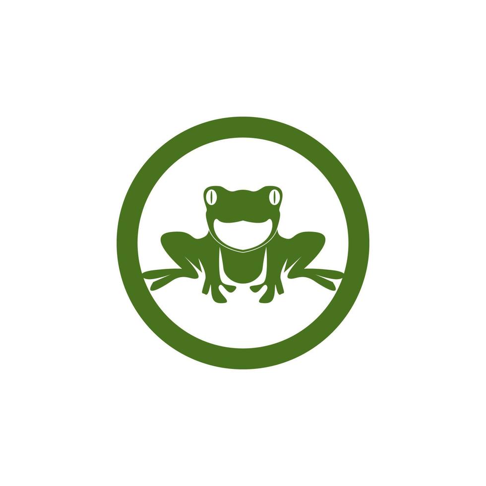 Ilustración de vector de icono y símbolo de rana verde