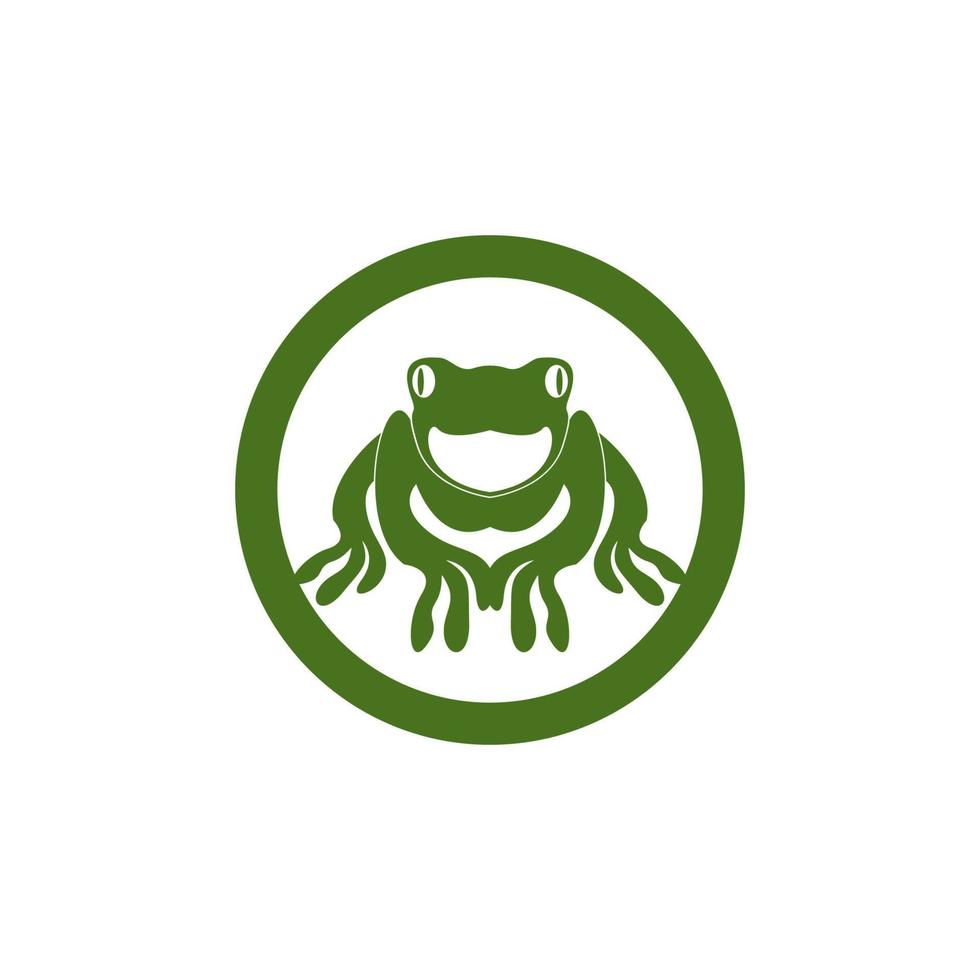 Green frog icon and symbol vector illustration