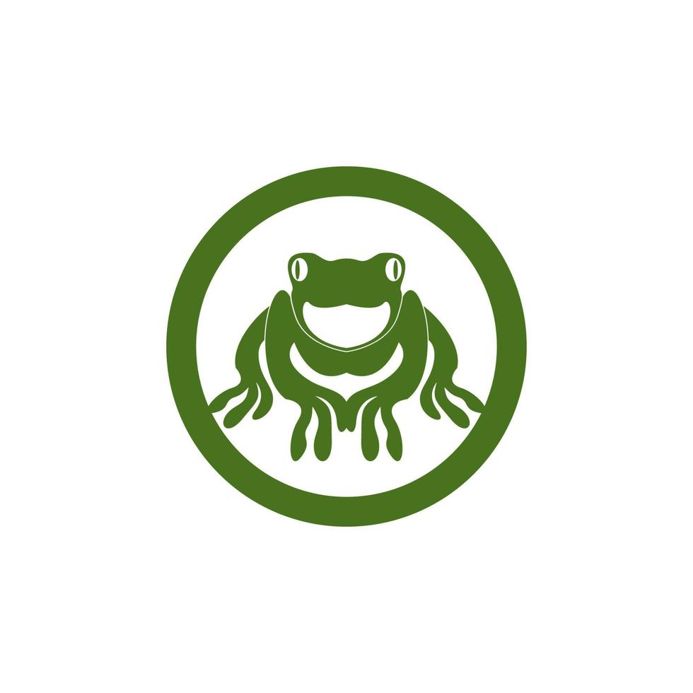 Green frog icon and symbol vector illustration