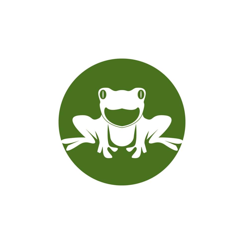 Green frog icon and symbol vector illustration