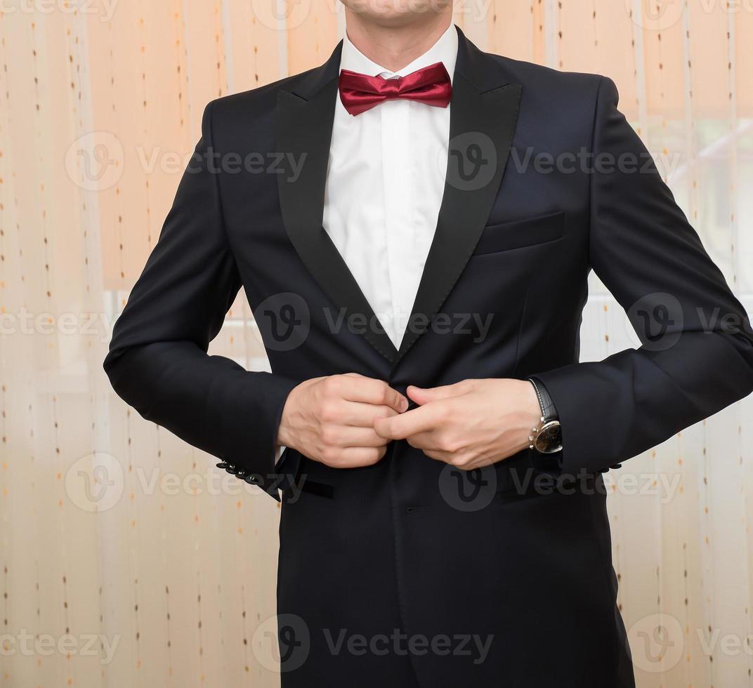 Wedding ceremony. Groom preparations details photo