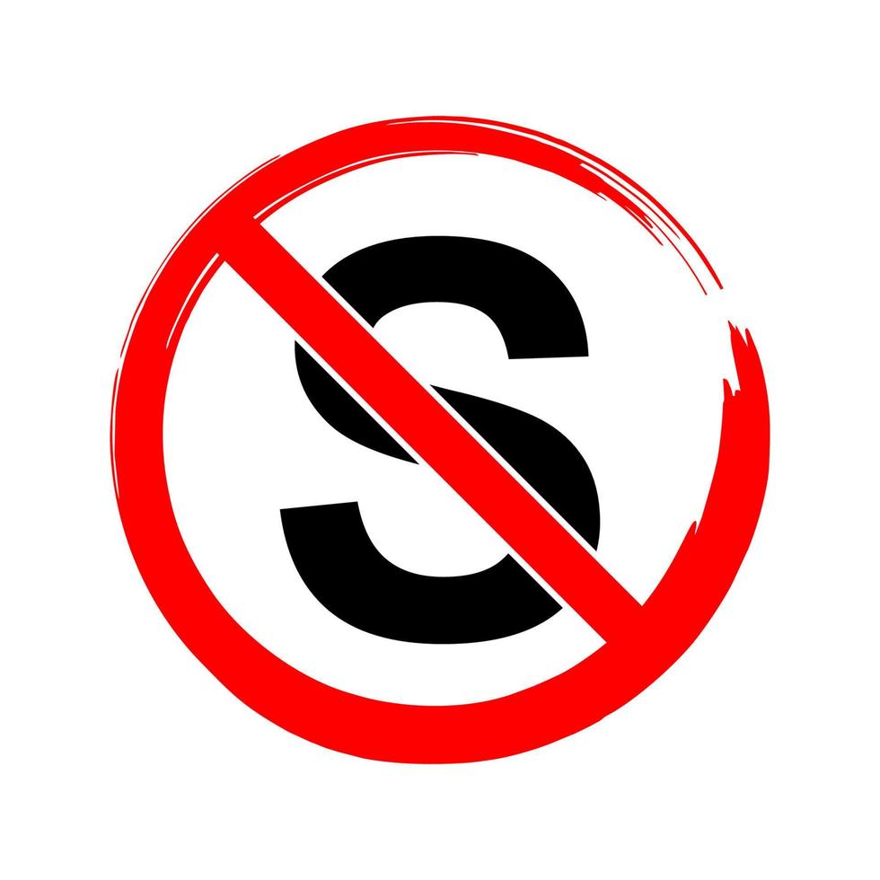 No stop sign icon symbol vector illustration