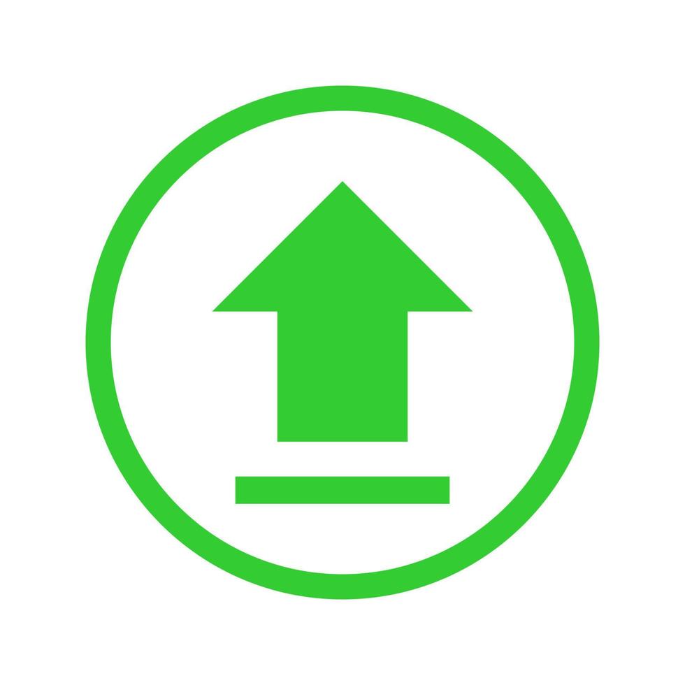 Upload icon sign symbol green design vector illustration