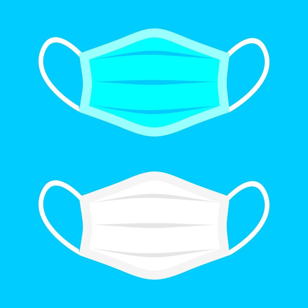 Mask icon sign symbol blue and white design vector illustration