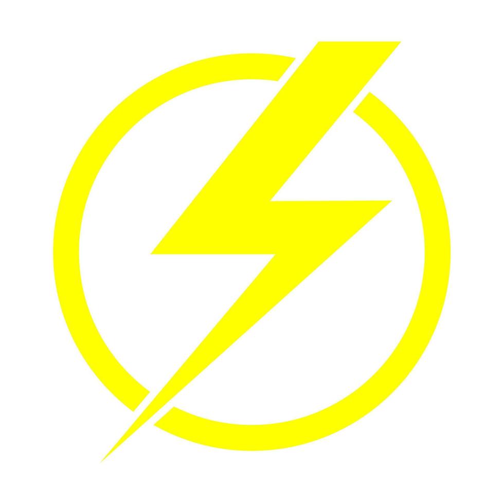 Electric power high voltage icon sign symbol yellow vector design illustration