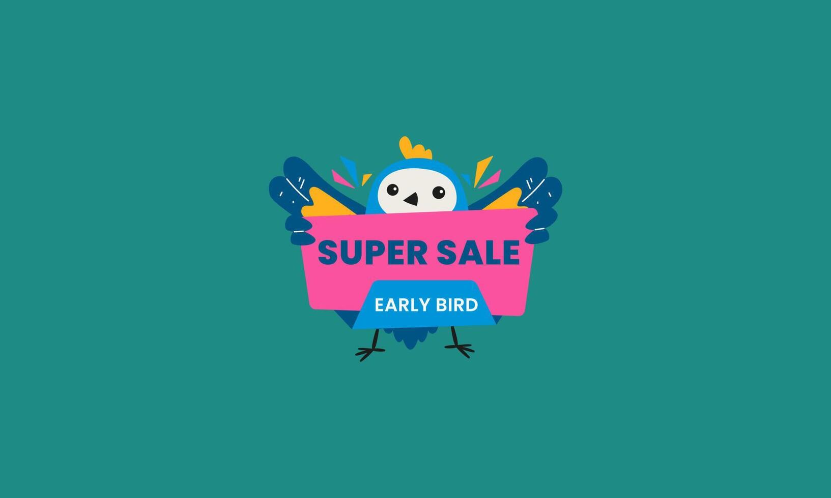 early bird label vector illustration flat design