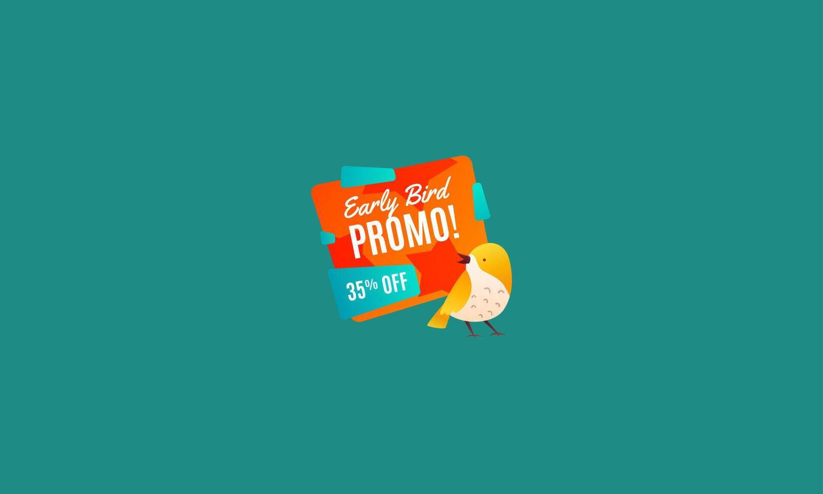 early bird label vector illustration flat design