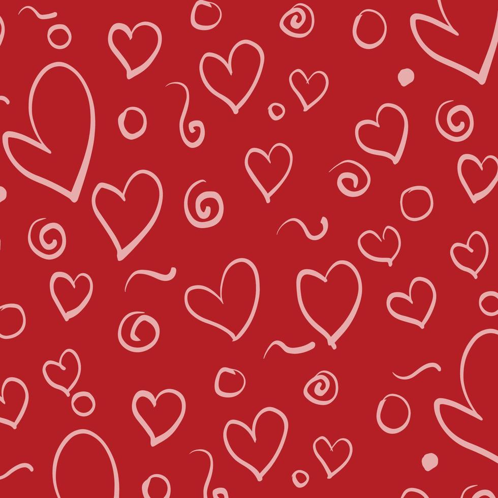 día de san valentín vector de patrones sin fisuras mano dibujar estilo encantador fondo romántico con formas de amor para el día de la madre, textiles, fondos de pantalla, diseño de vectores de banners