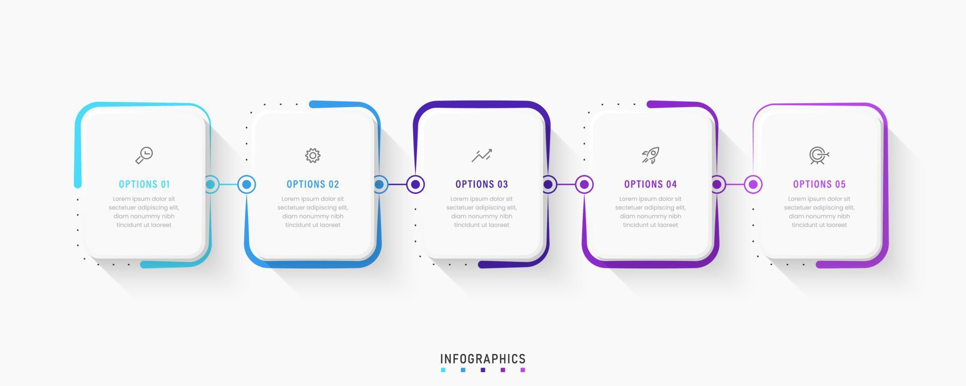 Vector Infographic label design template with icons and 5 options or steps. Can be used for process diagram, presentations, workflow layout, banner, flow chart, info graph.