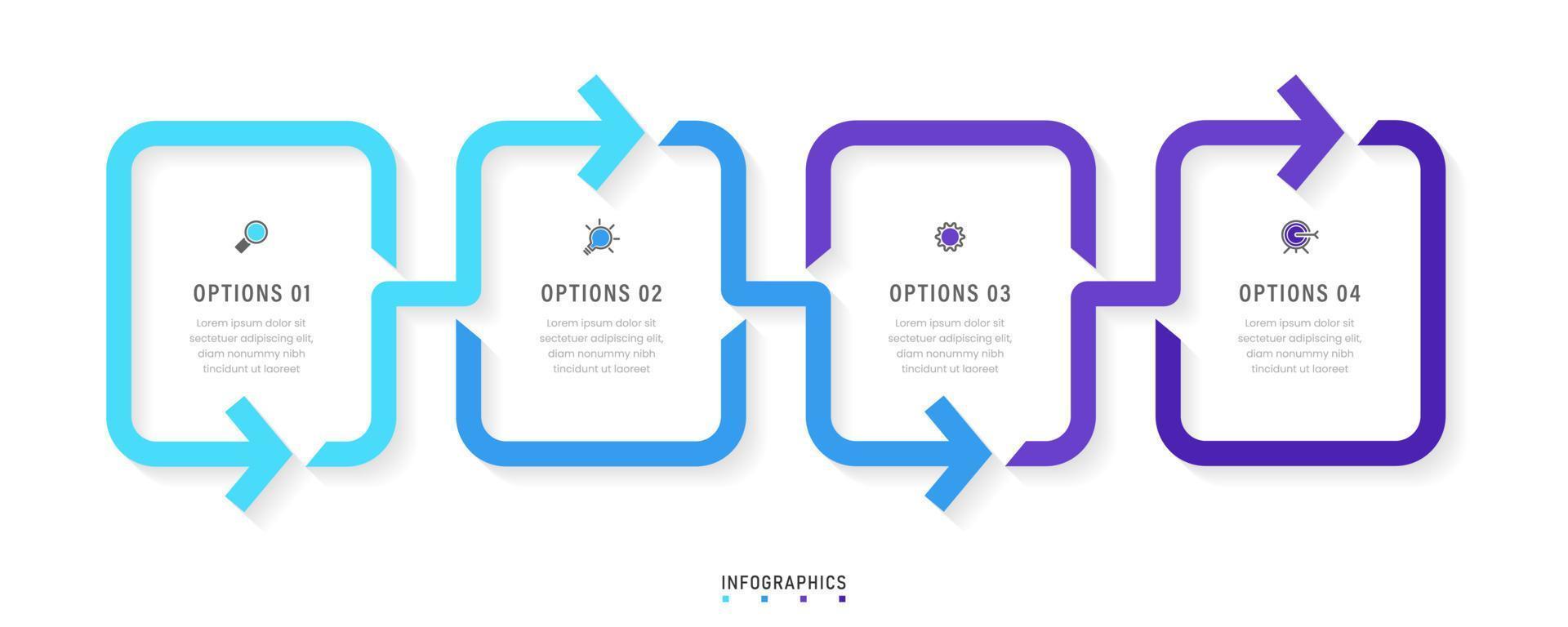 Vector Infographic label design template with icons and 4 options or steps. Can be used for process diagram, presentations, workflow layout, banner, flow chart, info graph.