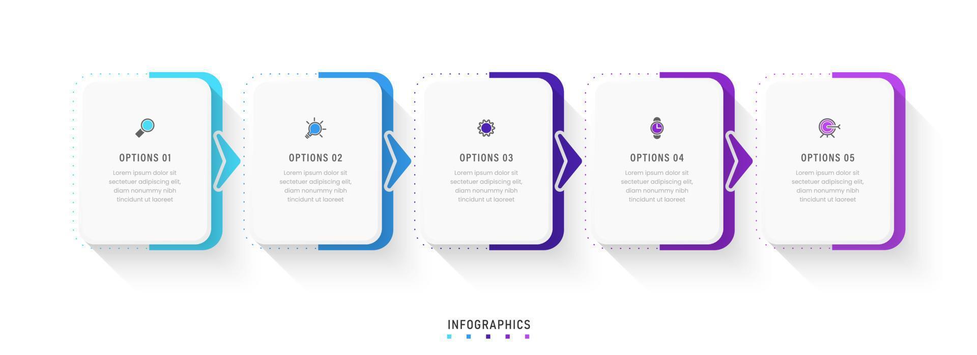 Vector Infographic label design template with icons and 5 options or steps. Can be used for process diagram, presentations, workflow layout, banner, flow chart, info graph.