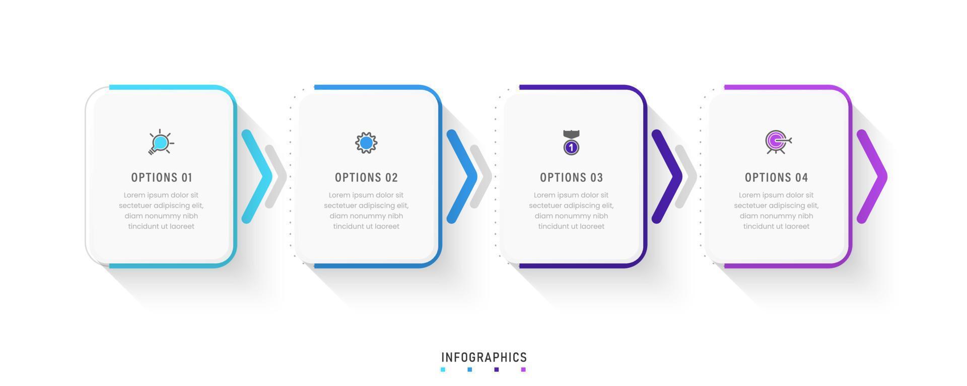 Vector Infographic label design template with icons and 4 options or steps. Can be used for process diagram, presentations, workflow layout, banner, flow chart, info graph.