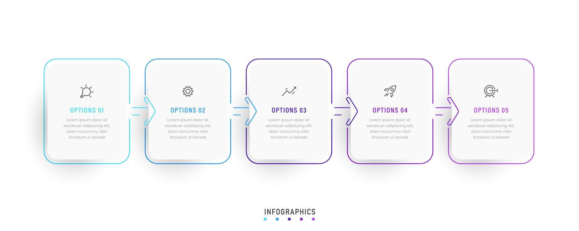 Vector Infographic label design template with icons and 5 options or steps. Can be used for process diagram, presentations, workflow layout, banner, flow chart, info graph.