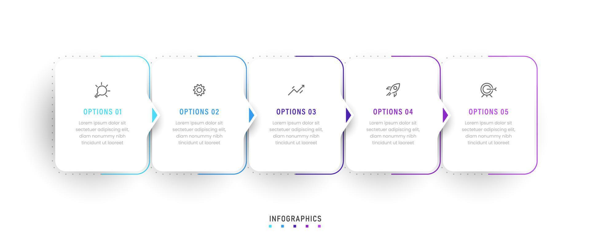 Vector Infographic label design template with icons and 5 options or steps. Can be used for process diagram, presentations, workflow layout, banner, flow chart, info graph.