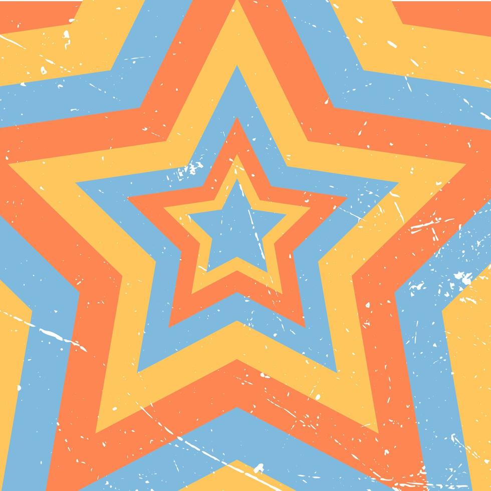 Star background in retro style in muted warm colors. Vector