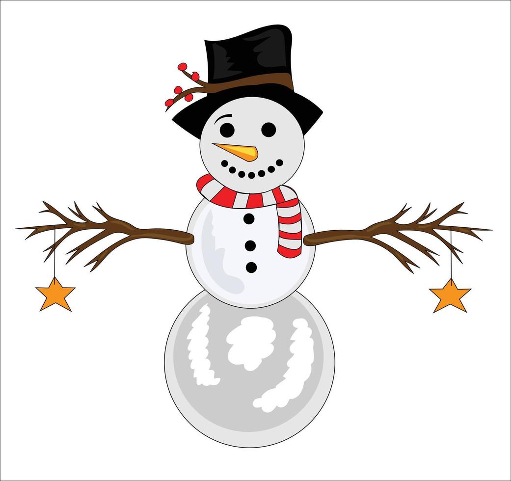 Ilustración de vector de hombre de nieve