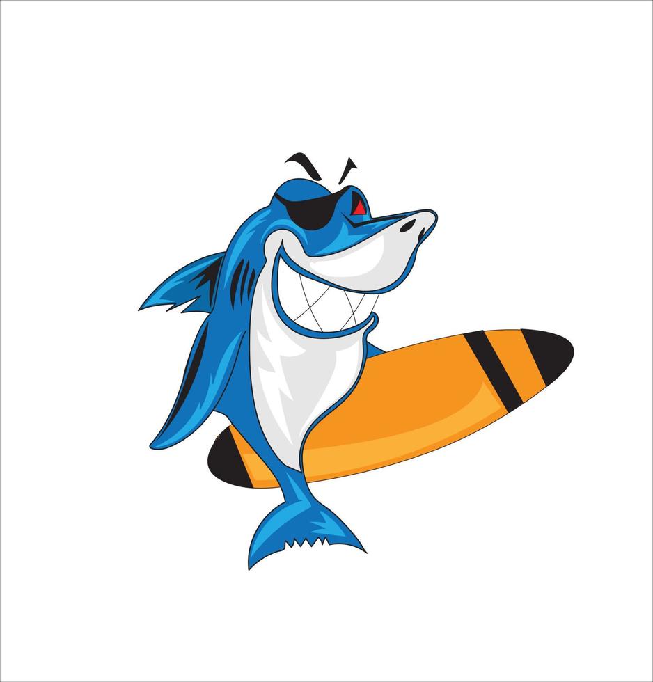 pescado en monopatín vector ilustración dibujos animados